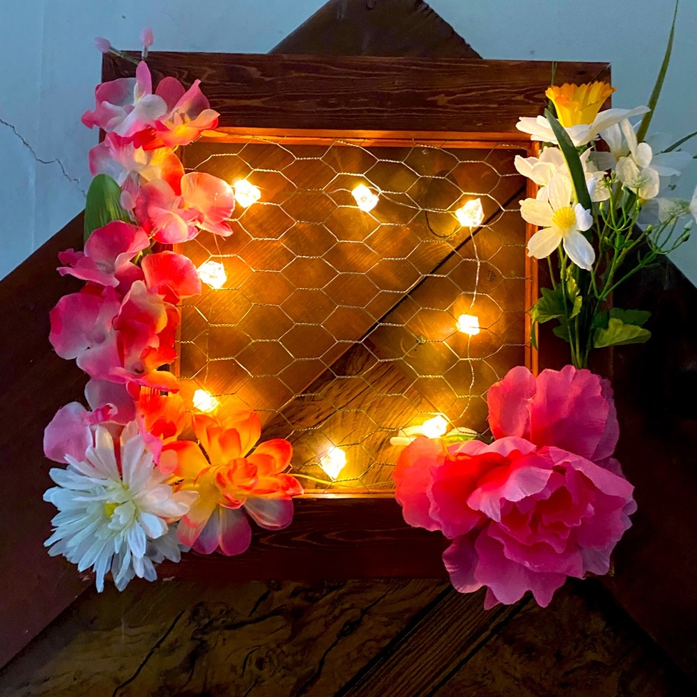 Home decor, light up wall decor, light up frame